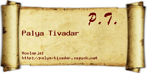 Palya Tivadar névjegykártya