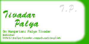 tivadar palya business card